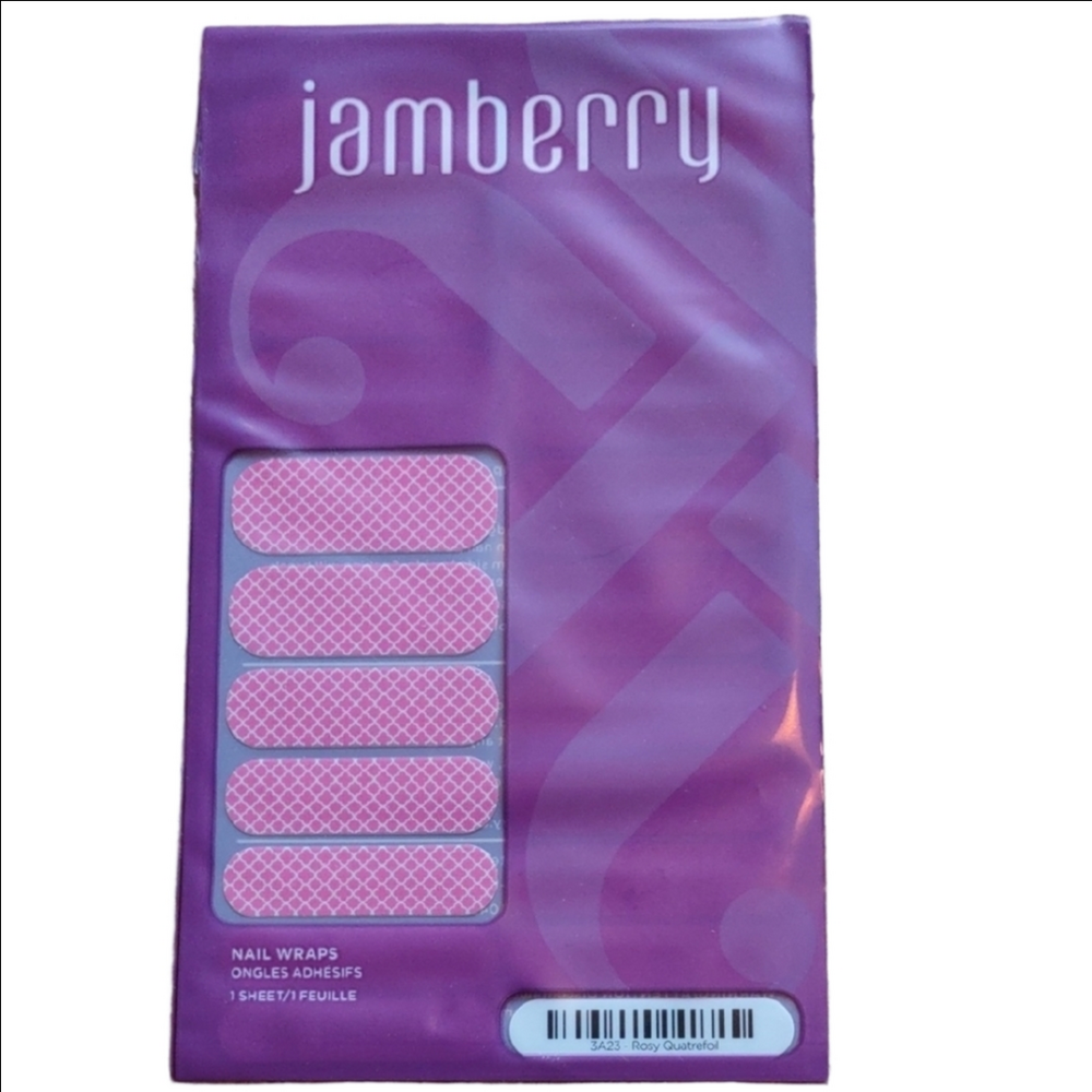 Jamberry Nail Wraps Fuchsia White Quatrefoil